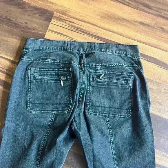 Vintage Express wider leg black washed jeans zipper both inner legs size 6 - Picture 6 of 9